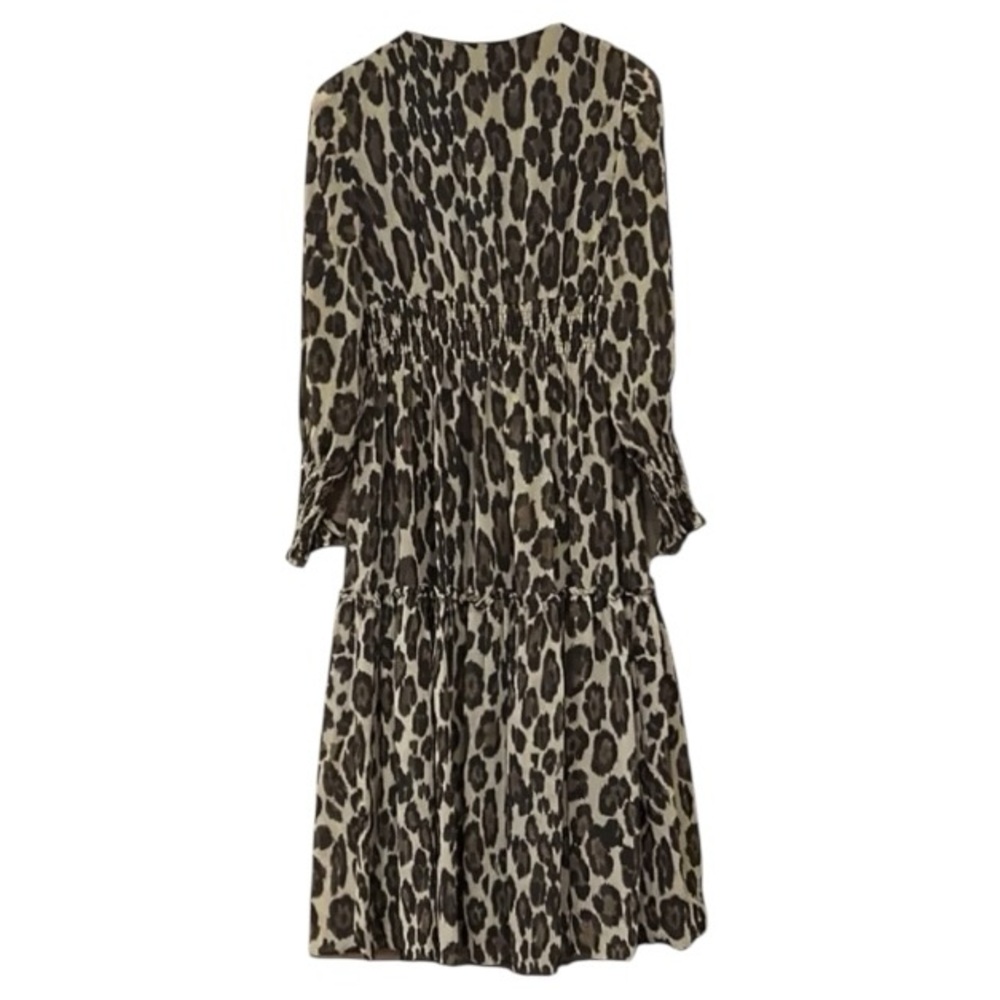 Taylor Animal Print Smocked-Chiffon A-Line Dress Women’s Size 2 - Picture 2 of 10